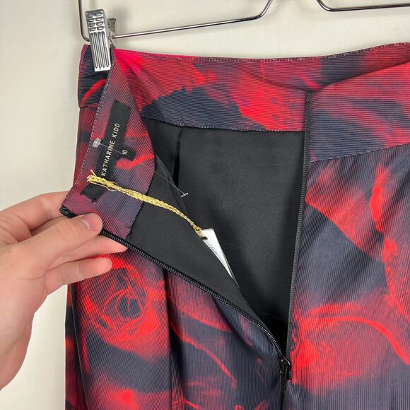 Katherine Kidd Atlanta Rose Print Knee Length Pencil Skirt Career Size 10 New - Picture 5 of 9